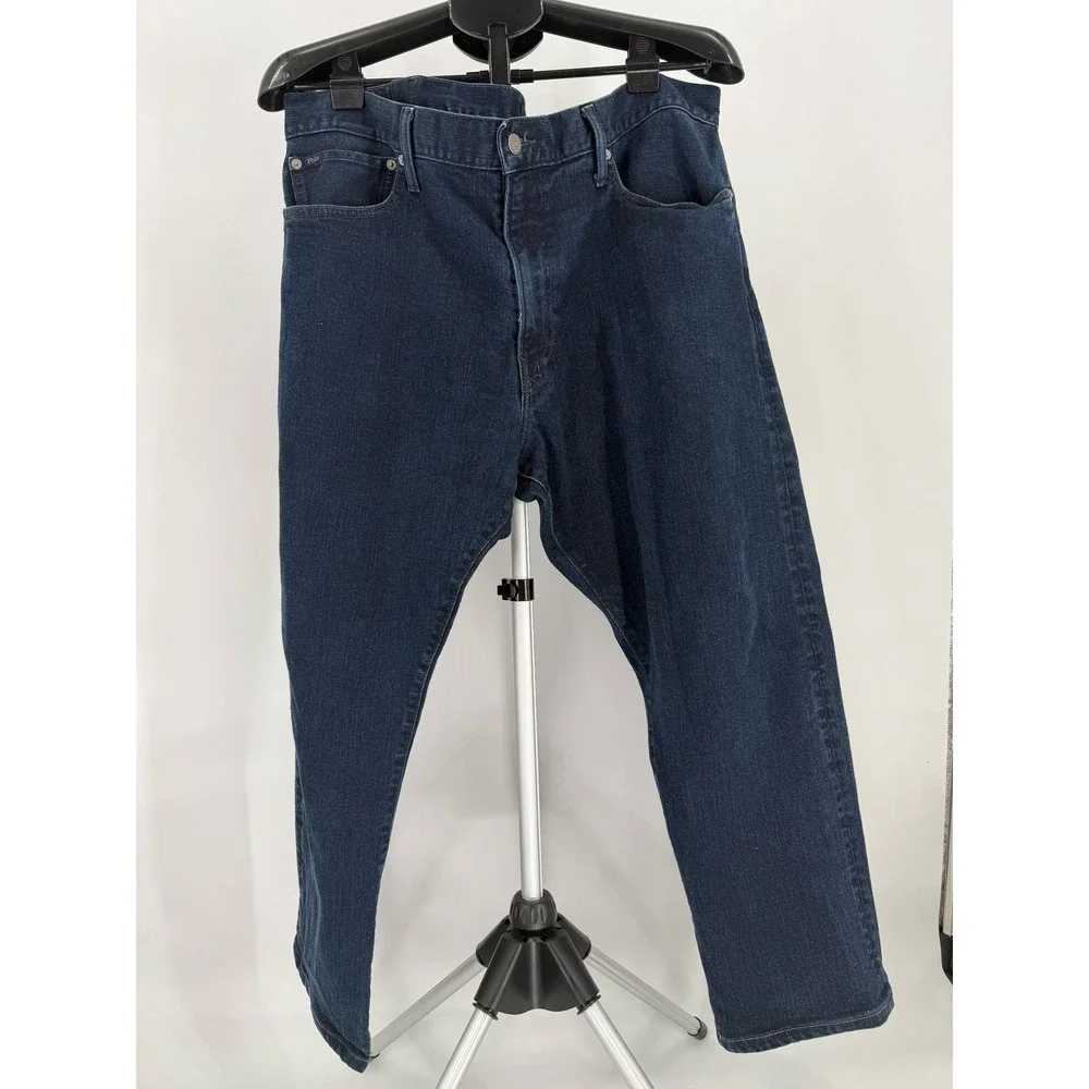 Polo Ralph Lauren Hampton Relaxed Straight Jeans Mens 40x30 Dark Wash Blue Denim